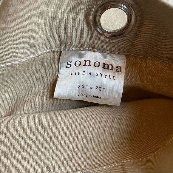 Sonoma Waffle Weave with Blocked Material Design Shower Curtain - Picture 5 of 8